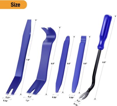 GOOACC 5PCS Auto Trim Removal Tool Kit No-Scratch Pry Tool Kit for Car Door Clip Panel & Audio Dashboard Dismantle -5PCS - Image 2
