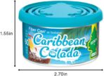 LITTLE TREES Car Air Freshener | Fiber Can Provides Long Lasting Scent for Auto or Home | Recycled Fiber | Caribbean Colada, 4 Air Fresheners - Image 4