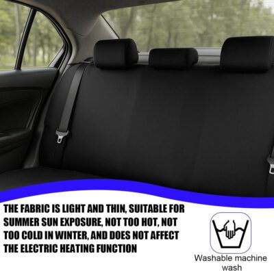 BESULEN Car Back Seat Cover, Dustproof Elastic Cloth Vehicle Rear Seat Bench Protector for Pets Kids, Waterproof Stretch Automobile Interior Accessories, Universal for Sedan Truck SUV (Black) - Image 4