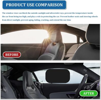 2PCS Car Window Shades for Baby, Cars Sun Shade, 21"x14" Mesh Car Window Covers, Sun Shade Cars Accessories Sun Glare Shield and UV Protection Universal Fit Children, Pets, Adult (Black) - Image 4