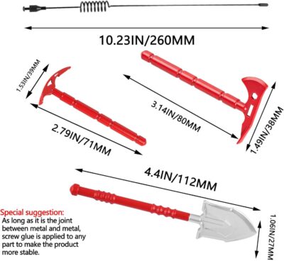 Crawler Car Decoration for 1/10 Trx4 Trx6 Axia 1 SCX10 Red cat,Mini Luggage Net/Simulation Package,Luggage,Wood Box,Shovel,Fuel Tanks,Recovery Board, Toolbox,Antennas,Fire Extinguisher,Blue - Image 6