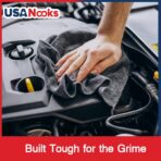 USANOOKS Premium 300GSM Microfiber Cleaning Cloth - 12.5"x12.5" High Performance - 1200 Washes, Ultra Absorbent Microfiber Towels for Cars Undercarriage, Rims & Engine Bay Cleaning - Microfiber Cloth - Image 4
