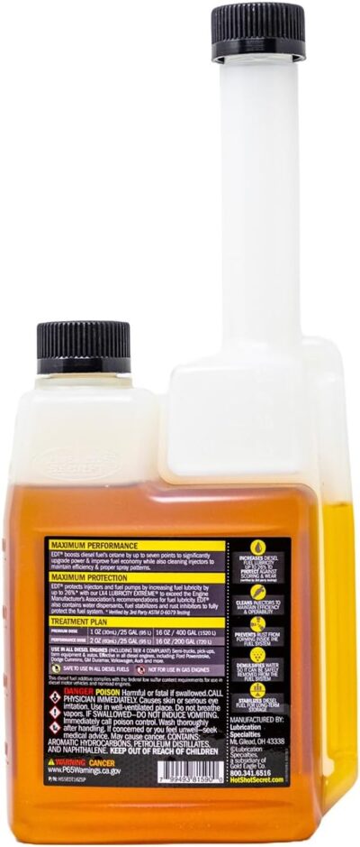 Hot Shot’s Secret Everyday Diesel Treatment EDT 16 oz Squeeze – Treats 400 Gallons – 6-in-1 Diesel Fuel Additive, Injector and Fuel System Cleaner, Boosts Cetane - Image 2