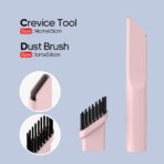 Portable Mini Car Vacuum Cleaner Pink, High Power Cordless(400g) Handheld Rechargeable Vacuum Cleaner for Desk V06 - Image 6