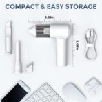 Car Vacuum Cordless: 12000Pa 2 in 1 Handheld Vacuum & Blower - Hand Vacuum Portable Cordless with Led Light, Multi-Nozzles for Car, Home, Office, Pet, Hair White - Image 5