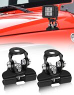 Led Hood Mounts, Universal Led Light Bar Mounting Brackets 304 Stainless Steel Hood Clamp Lights Mounts, Black