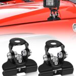 Led Hood Mounts, Universal Led Light Bar Mounting Brackets 304 Stainless Steel Hood Clamp Lights Mounts, Black