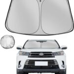 Windshield Sun Shade for 2014-2019 Toyota Highlander SUV Foldable Sun Sunshade for Car Front Window Blocks UV Rays and Heat Automotive Interior Protector Custom Fit Accessories
