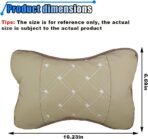 2PCS Car Neck Pillow, Breathable Car Head Neck Rest Cushion, Soft Pillow for Relieving Stiffness, Comfort Car Seat Neck Support Pillow (Beige) - Image 2
