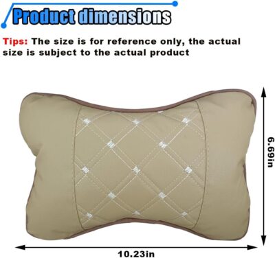 2PCS Car Neck Pillow, Breathable Car Head Neck Rest Cushion, Soft Pillow for Relieving Stiffness, Comfort Car Seat Neck Support Pillow (Beige) - Image 2