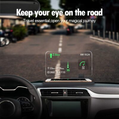 Car GPS Mobile Head Up Display Holder with HD Image Reflection for HUD, Smartphone, iPhone, Samsung, Car Navigation (Up to 6 Inches) - Image 4