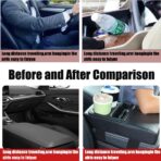 Supin Car Armrest Cushion - Multifunctional Faux Leather Armrest Cushion with Cup Holder, Phone Storage, and Ergonomic Design for All Seasons (Carbon Style) - Image 3