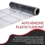 Hi-Tech Auto Adhesive Plastic Floor Mat, 4 mil | Perforated Every 24" | 100 Mats Per Roll | (24" Wide, 200' Long) - Image 2