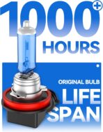 H11 Headlight Bulb H11 Halogen Bulbs No Flashing 12V 55W 5000K Xenon White, 2 Pack - Image 6