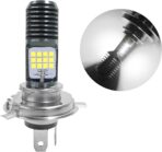 9-16V H4 LED Motorcycle Headlight Bulbs, Super Bright 3030 Chips Bulb Halogen Lamp Replacement, Waterproof High/Low Beam LED Headlight Bulb for Most Motorcycles ATVs (White)