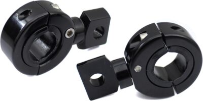 360°Adjustable Universal Motorcycle, ATV, 1-1/4", 1", 7/8", Fog Light Bracket Spotlight Lamp Mounting, CNC Aluminum Clamp Holder, Crash Bar Engine Guard Handlebar, Set of 2 - Image 5