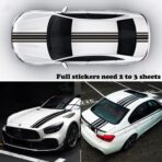 Car Hood Stripe Sticker Universal Auto Racing Stripes Body Side Decal Vinyl Stripe Sticker Accessories Modified Decoration for Car Vehicles (Red, 63 * 11'') - Image 5