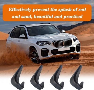 4PCS Car Mud Flaps, Black Mud Flaps Splash Guards, Front Rear Mud Flaps Splash Guards, No Drilling Mudguards Fenders Car Exterior Accessories Universal for Most Cars, Sedan Vehicle - Image 7