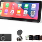 10" HD CarPlayScreen for Apple CarPlay & Android Auto, Featuring Mirror Link, Voice Control, Music Playback, GPS Navigation, Backup Camera, Bluetooth