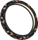 Wildflower Steering Wheel Cover for Women, Universal Auto Steering Wheel 14-15 Inch Car Interior Accessories with 2PCS Car Coasters, Suitable for Men and Women - Image 8