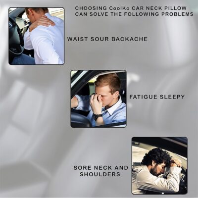 Car Headrest Neck Pillow Support Ergonomic, with Valve Stem Covers Accessory for Driving Seat Fatigue Relief Compatible with Model S X 3 Y & Cybertruck - 1 Piece - Image 4