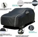 Car Cover Waterproof All Weather, Coverado Soft Cotton Lined Hail Protector Car Cover with Zipper Door, Outdoor Sun UV Rain Snow Protection Car Covers for Automobiles Universal Fit SUV (170"-190") - Image 3