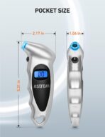 AstroAI Digital Tire Pressure Gauge 0-150PSI Calibrated to ANSI B40.7 +/-1PSI, Accurate in 0.1 Increments, 4 Units for Car Truck Bicycle with Backlight LCD, Silver - Image 7
