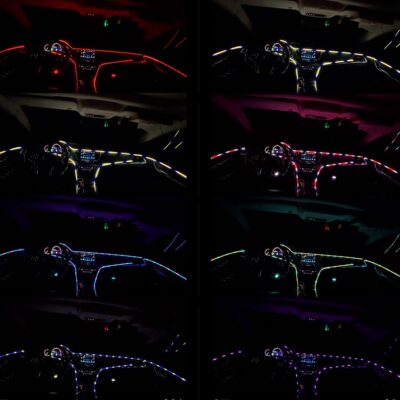 LED Interior Car Strip Light, Multicolor RGB 9 in 1 Optic Ambient Lighting Kits，Dual Control with Switch and A P P, Neon Lights On Car Dashboard with Music Sync Mode (9 in 1) - Image 4