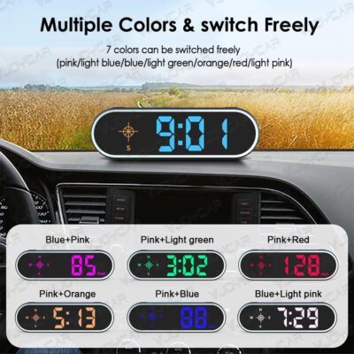 New Colorful Speedometer HUD GPS Digital Speed Meter MPH KM/H Speedo Head Up Display for Cars Trucks, USB Cable Plug & Play (7 Color/MPH KM/H) - Image 8