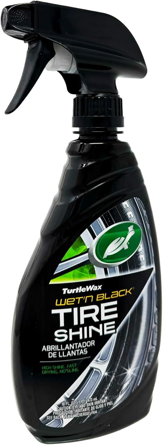 615WRDCw5AL._AC_SL1500_.jpg Turtle Wax Wet'n Black Ultra Wet Tire Shine, 16oz Trigger Spray - Image 1