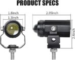 EXZEIT Led Driving Light for Motorcycle, High Low Beam Function 1.3'' Fog Lights Aux Light for Motorcycle e-Bike ATV UTV, 12/24V, 30W, 6000 Lumens 2 pcs (White Light) - Image 3