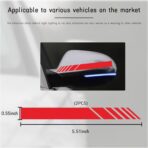 Kewucn 2PCS Car Rear View Mirror Stickers, Waterproof Auto Side Rearview Mirrors Decal Stripes, Universal Anti-Collision Striped Automotive Warning Stripes for Most Vehicles (Red) - Image 2