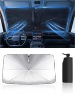 Foldable Windshield Sun Shade Umbrella Reflective Car Window Cover with Bendable Handle, Heat Blocker for SUV, Truck, Sedan Ideal Gifts for Men & Women