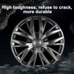 16 Inch Hubcaps with Adjustable Steel Retention Rings, Premium ABS Universal Fit, Set of 4 Wheel Covers (Gunmetal Grey) - Image 5