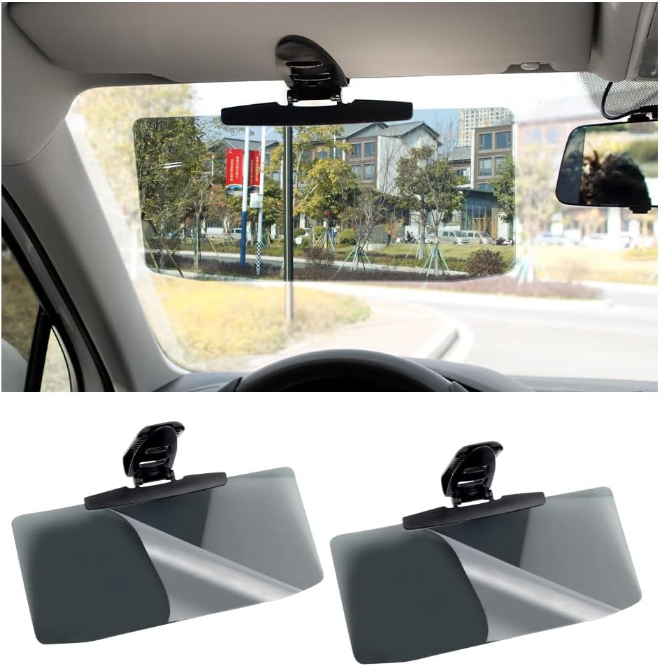 615cpGm1XL._AC_SL1000_.jpg 2Pcs Car Visor(Upgraded Version to Block Harmful UV Rays) Adjustable Angle, Anti-Glare 12.6'' x 6'' Safe Driving Car Accessories Sun Visor Extender, Universal for Cars, Trucks, SUVs. (2Pcs) - Image 1