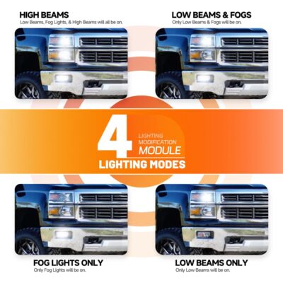 Fog Lights Always On Adapter Harness for 2015-2023 Chevy Tahoe Equinox Suburban Silverado GMC Yukon Sierra All Lights On Mod Fog High Low Beam On Harness GM Universal 6 High Mod Kit - Image 2