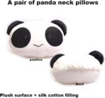 Estel Cartoon Cute Panda Plush Auto Car Seat Headrest Neck Rest Cushion Pillow 1 Pair with Different Faces - Image 3