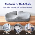 C CUSHION LAB Patented Pressure Relief Seat Cushion for Long Sitting Hours on Office/Home Chair, Car, Wheelchair - Extra-Dense Memory Foam for Hip, Tailbone, Coccyx, Sciatica - Light Grey - Image 3
