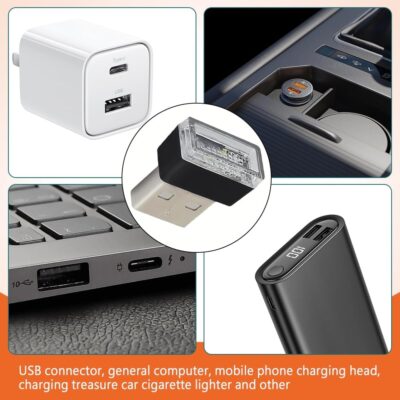 4PCS USB LED Car Interior Atmosphere Lamp, USB Car Lights, Portable Auto Ambient Lighting Kit, Car Interior Accessories Plug-in USB Decor Night Light Universal for Car SUV Truck Bedroom - Image 7