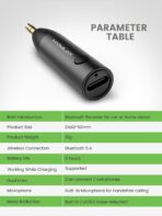 Bluetooth 5.4 Car Aux Adapter with Enhanced Microphone, 3.5mm Jack for Car Home Stereo, USB-C Charging, Sturdy Case, 1 Piece - Image 6