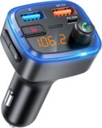 Bluetooth 5.4 Car Adapter, Wireless FM Transmitter with Deep Bass Player, 48W Fast Charging Bluetooth Adapter for Car, Hands-Free Calling & Audio Receiver, MP3 Music Player, Support USB Drive