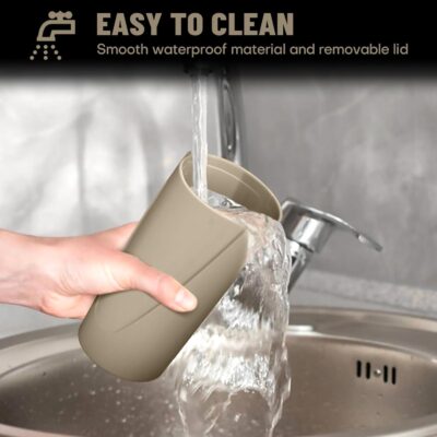 Car Trash Can Bin with Lid - 2 Packs Car Garbage Can Cup Holder - Beige Mini Leakproof Vehicle Garbage Bin with 40pcs Trash Bags-Automobile Organizers and Storage for Front Back Seat Accessories - Image 5