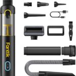 Fanttik Slim V8 APEX Car Vacuum, 4-in-1 Portable Mini Cordless Vacuum with 19000pa Suction Power, Type-C Charge, 2 Suction Modes, Handheld Vacuum for Small Jobs, Car, Office Desk, Keyboards (Black)