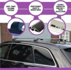 ERKUL 220lbs Roof Rack Cross Bars for Audi Q7 2016-2026 | Aluminum Crossbars with Anti Theft Lock for Rooftop | Compatible with Fixed Points Roofs - Silver - Image 6