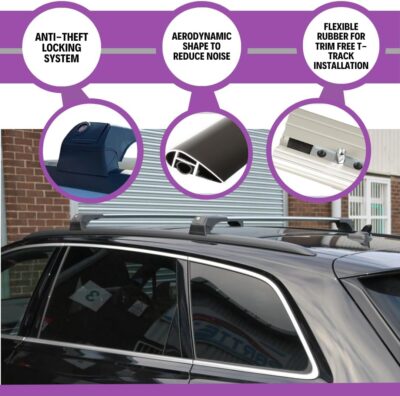 ERKUL 220lbs Roof Rack Cross Bars for Audi Q7 2016-2026 | Aluminum Crossbars with Anti Theft Lock for Rooftop | Compatible with Fixed Points Roofs - Silver - Image 6