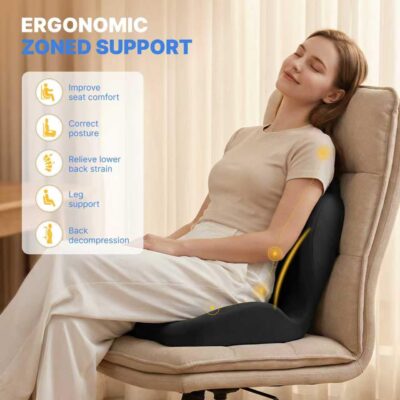 Ergonomic Seat Cushion, Office Chair Seat Cushions with L-Shaped Design, Memory Foam Orthopedic Cushion with Coccyx Hollow, Lumbar Support & Tailbone Pain Relief for Car, Truck, Gaming Chair (Black) - Image 7