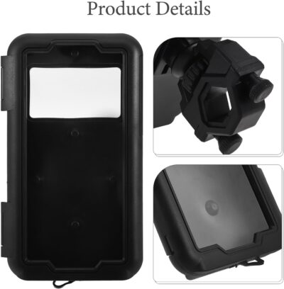 VILLCASE Waterproof Motorcycle Bike Phone Holder with Handlebar Stem Mount for 6.8in Smartphones, Anti-Theft Rainproof Cell Phone Clip Compatible with Electric Scooters and Bicycles - Image 3
