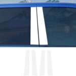 4pcs Stainless Steel Pillar Post Trim for Dodge Ram 1500 2009-2017 External Accessories Car Window Door Trim Cover Kit,Chrome