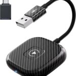 Wireless CarPlay Adapter for Apple iPhone,Converter Wired Carplay to Wireless,Stable Connection Fit for Cars from 2017-2025 & iPhone iOS 11+ (Carbon)