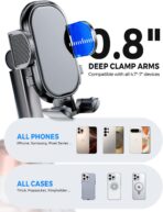 eSamcore Cup Holder Phone Holder, Unobstructed Cup Holder Phone Mount for Your Car Cupholder (2.5"-4") with Flexible C-Shaped Base, 360° Swiveling, 0.8" Deep Clamp Compatible with iPhone 4.7"–7" - Image 7